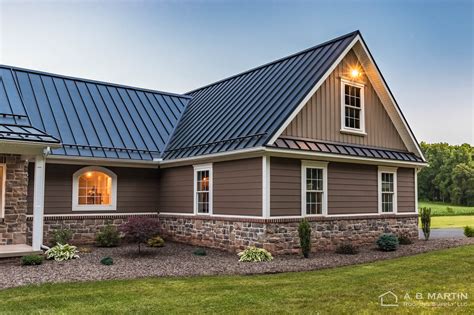 metal roof on brown house|houses with brown roofs photos.